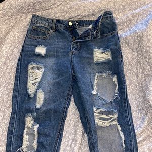 Fashion nova high-rise ripped jeans